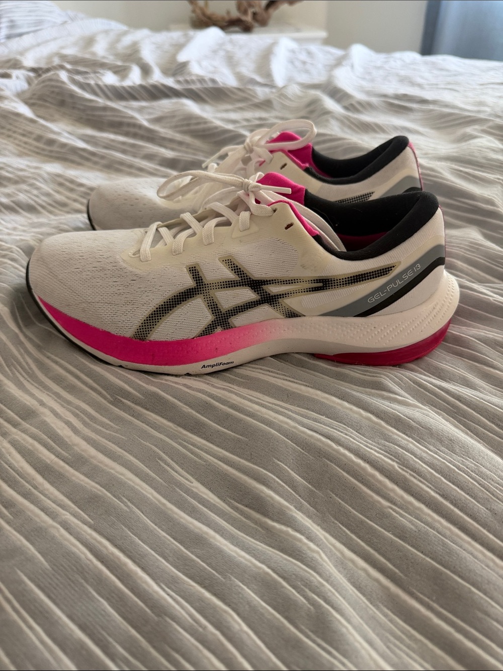 Asics Women's Running Shoes in White and Pink